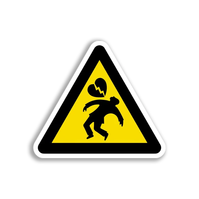 Broken Heart Warning Sticker