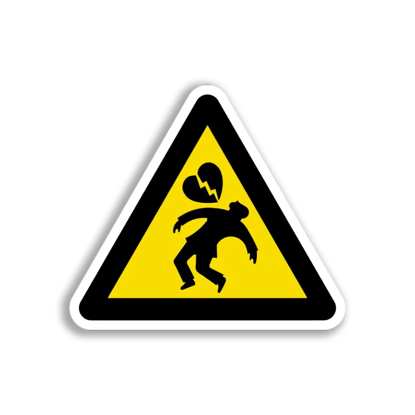 Broken Heart Warning Sticker