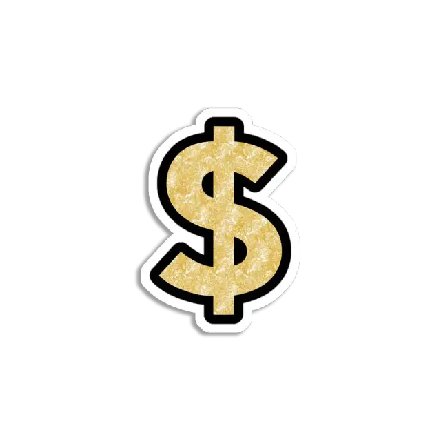 Gold Dollar Sign Sticker