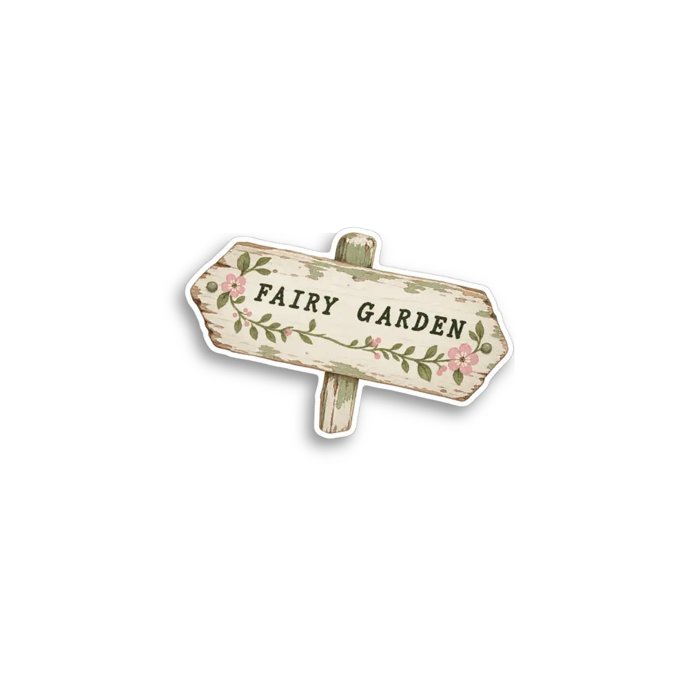 Fairy Garden Sign Sticker