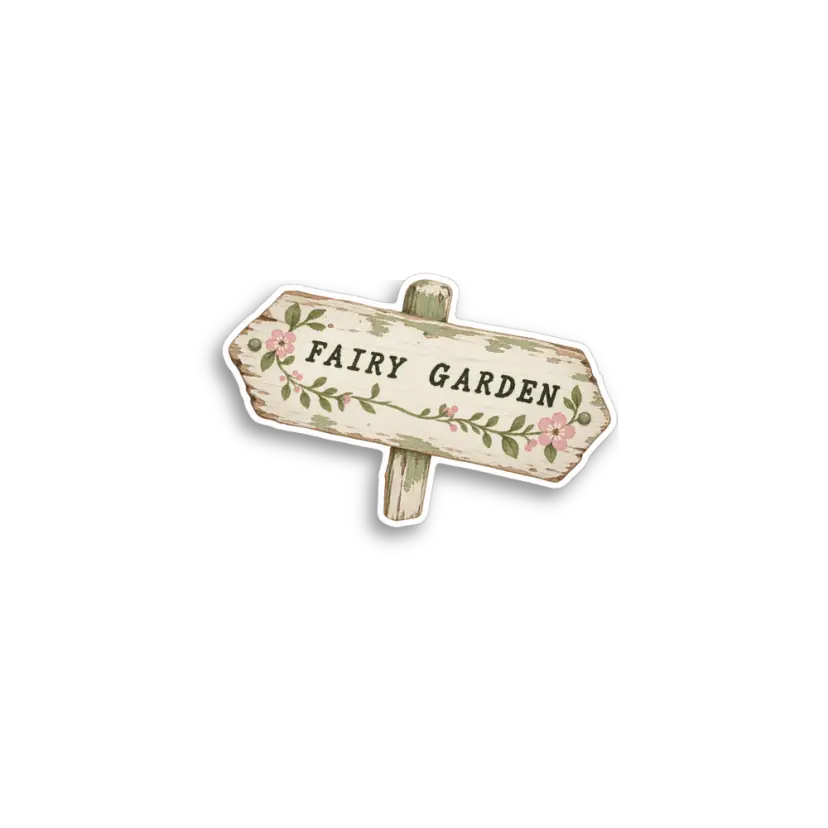 Fairy Garden Sign Sticker