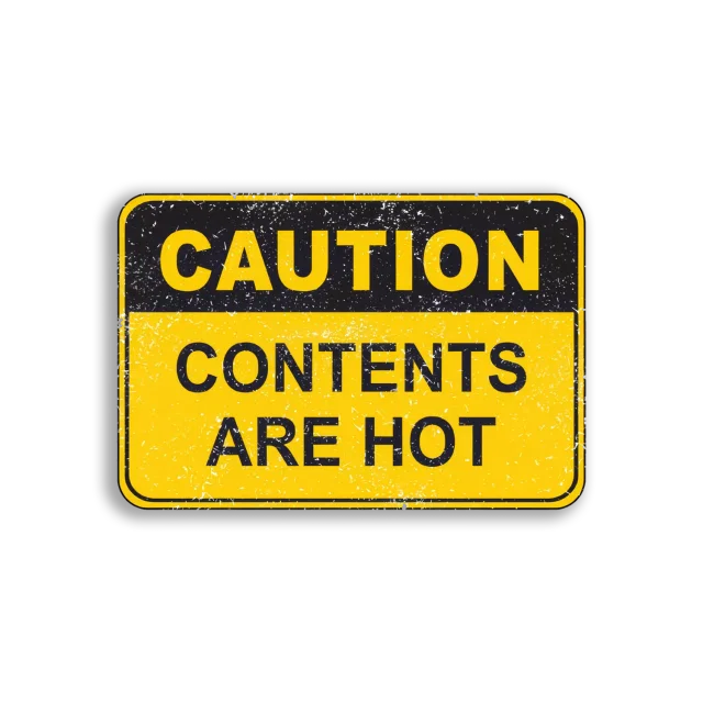 Caution Contents Are Hot Car Sticker