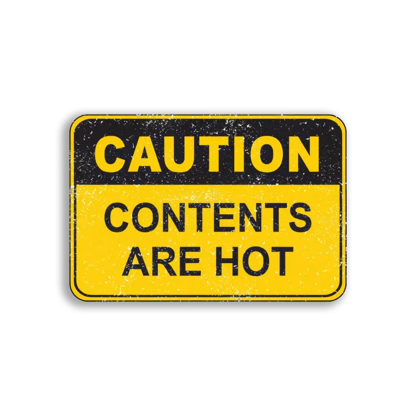 Caution Contents Are Hot Car Sticker