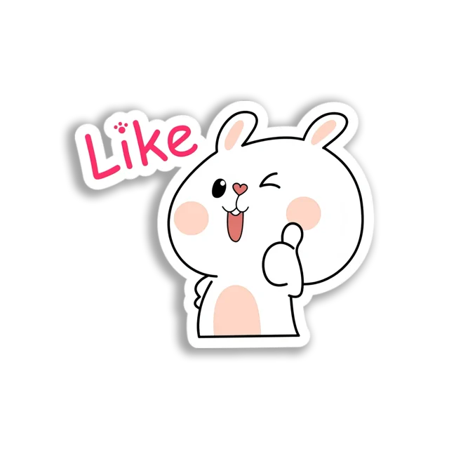 Cute Bunny Thumbs Up Sticker