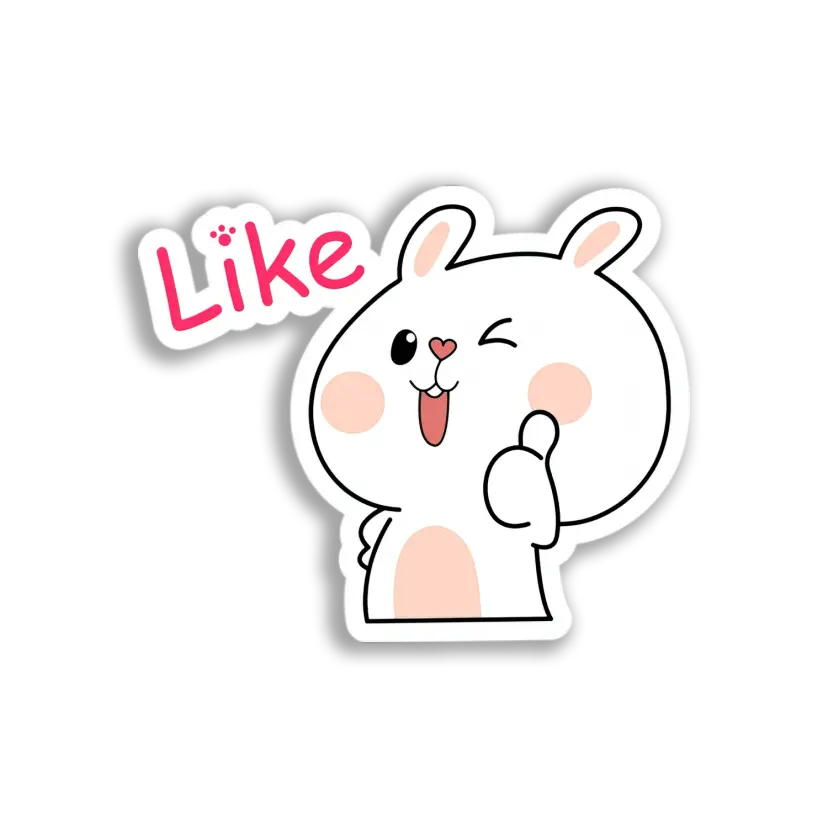 Cute Bunny Thumbs Up Sticker