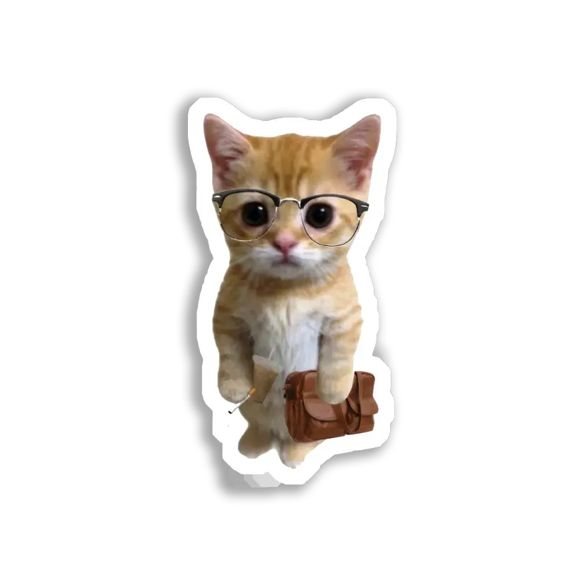 Sophisticated Kitty With Iced Coffee Sticker