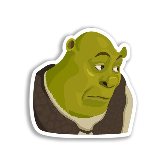 Shrek Disappointed Face Sticker