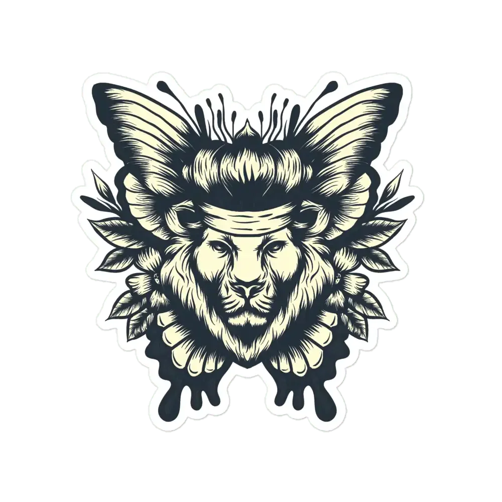 Lion Butterfly Sticker