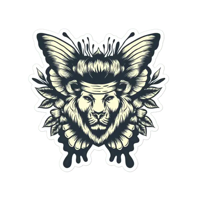 Lion Butterfly Sticker