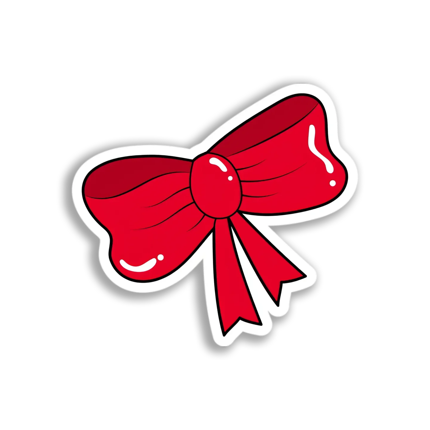 Red Festive Bow Sticker