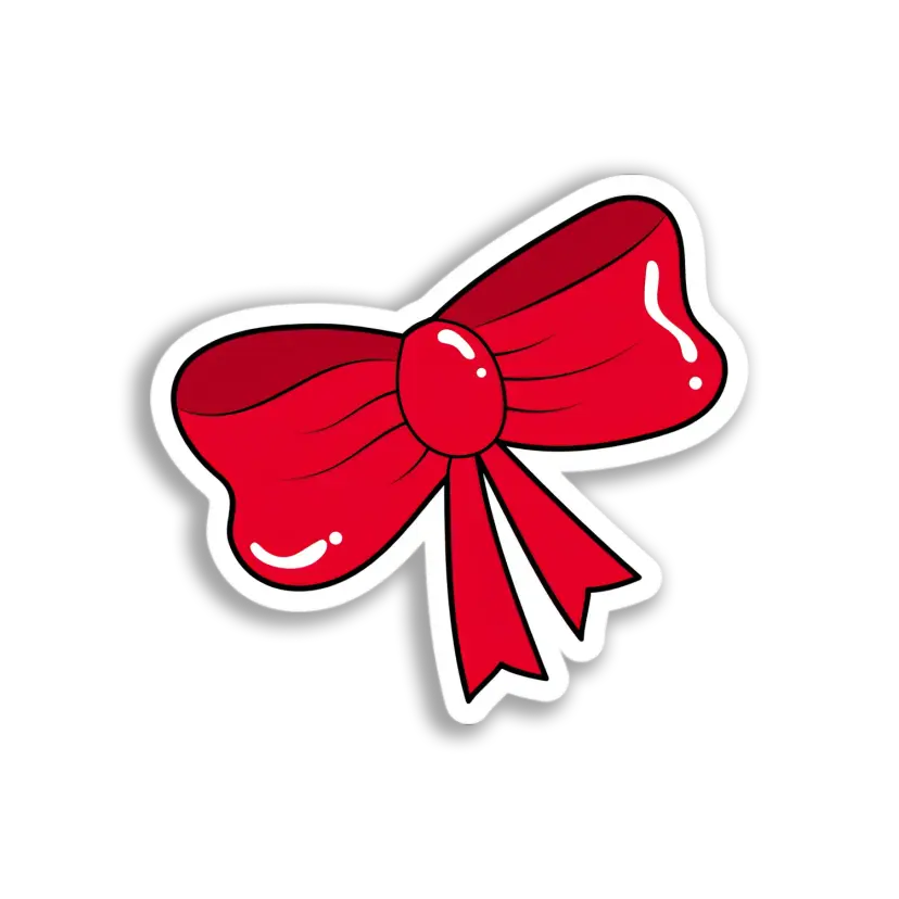 Red Festive Bow Sticker