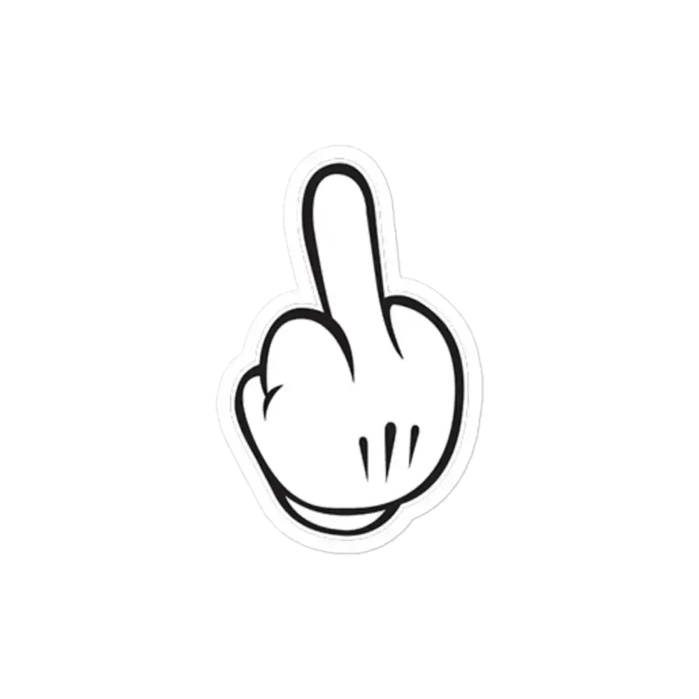 Cartoon Hand Middle Finger Sticker