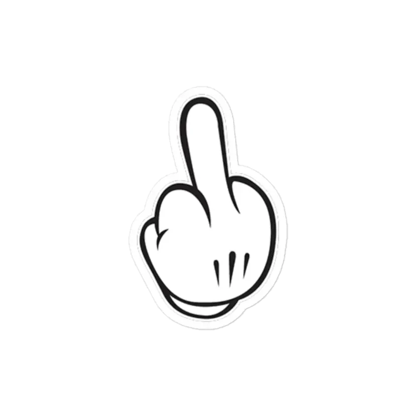 Cartoon Hand Middle Finger Sticker