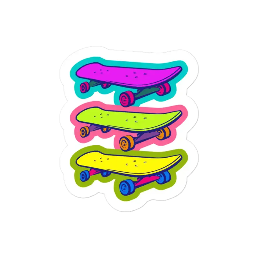 Pop Art Style Skateboard Sticker
