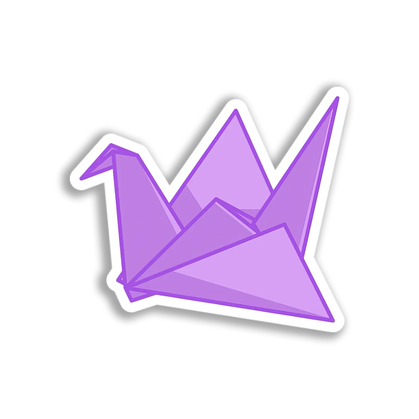 Purple Origami Crane Sticker