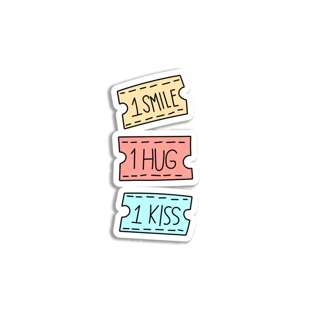Coupons for 1 Smile 1 Hug 1 Kiss Sticke