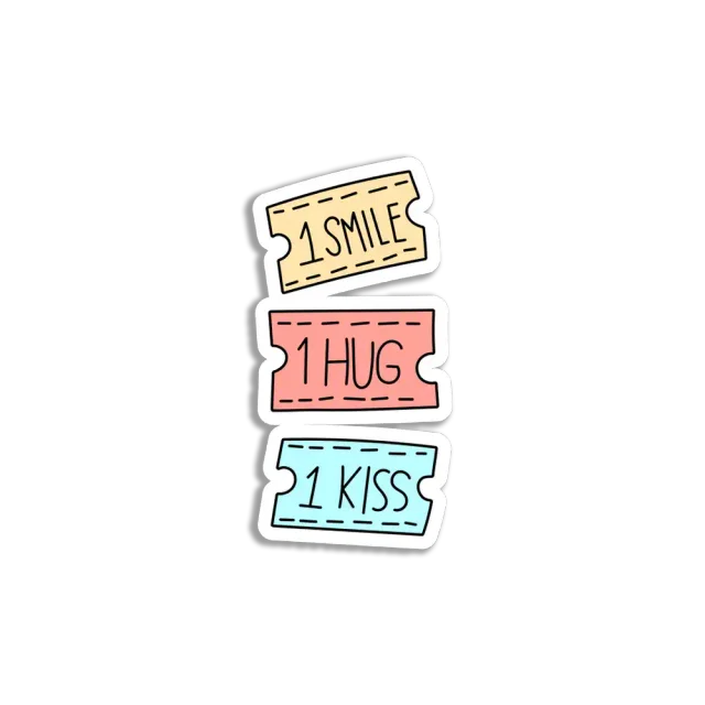 Coupons for 1 Smile 1 Hug 1 Kiss Sticke