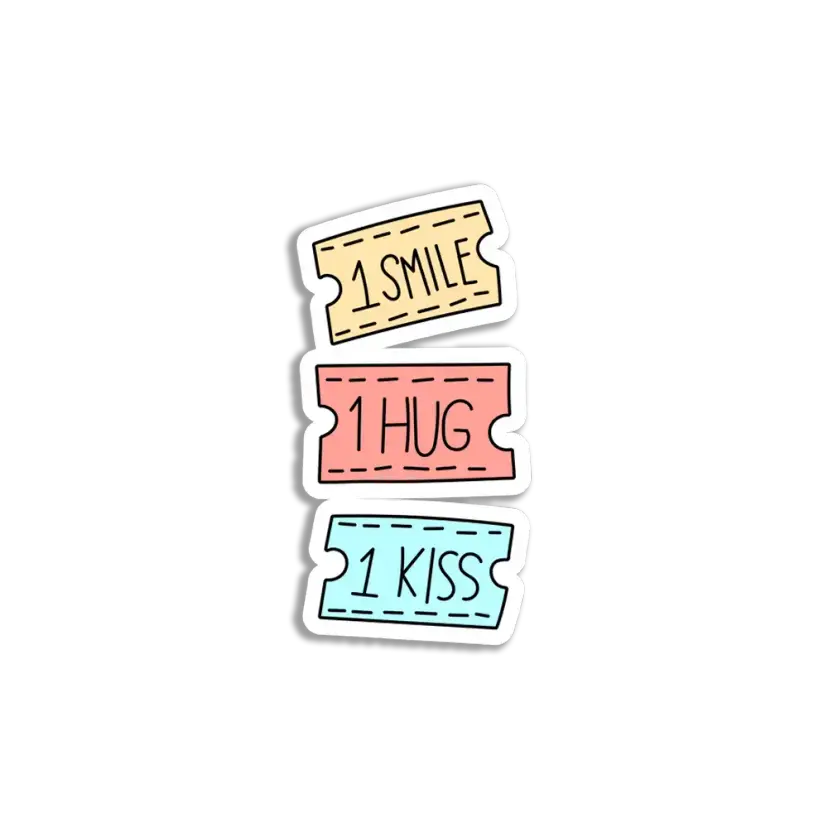 Coupons for 1 Smile 1 Hug 1 Kiss Sticke