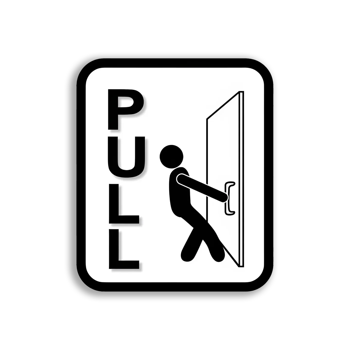 Pull the Door Open Sticker