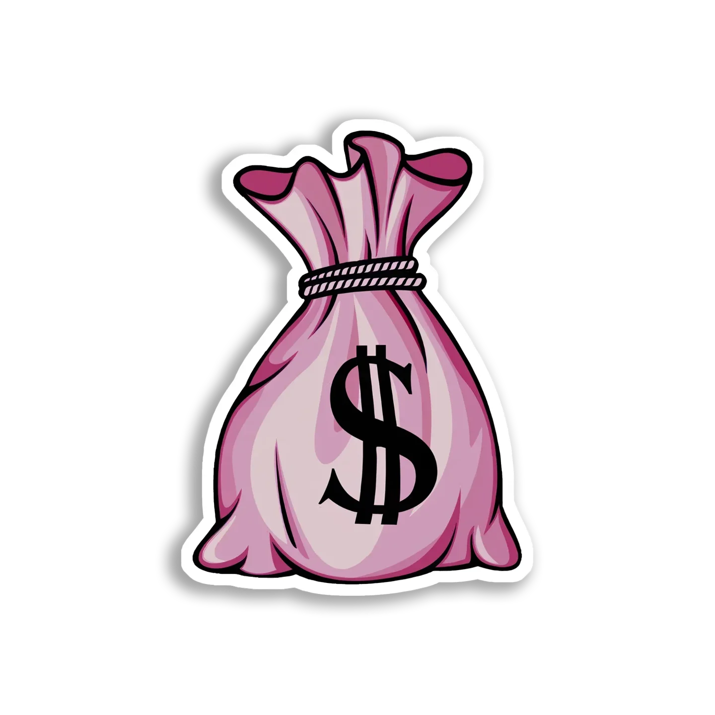 Pink Money Bag With Dollar Sign Sticker