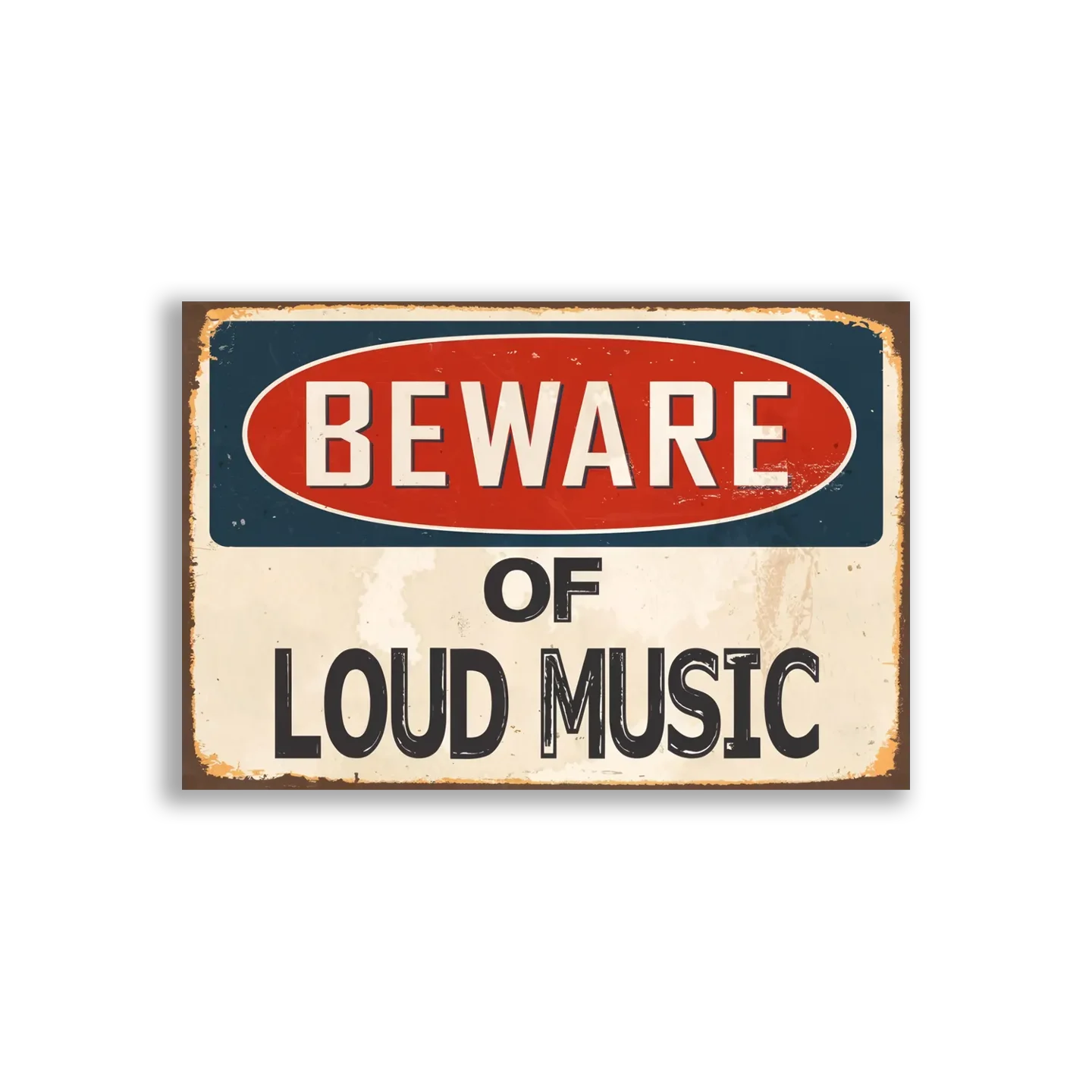 Beware of Loud Music Sign Sticker