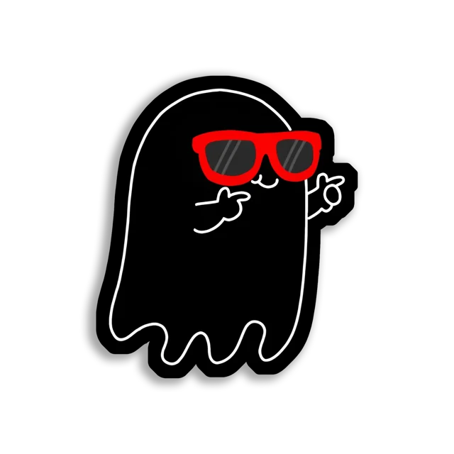 Cool Ghost With Red Sunglasses Sticker