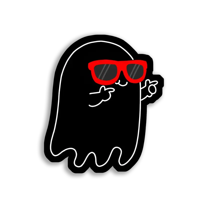 Cool Ghost With Red Sunglasses Sticker