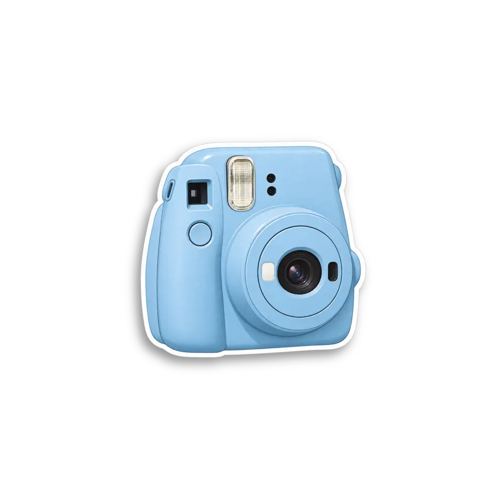 Blue Instant Camera Sticker