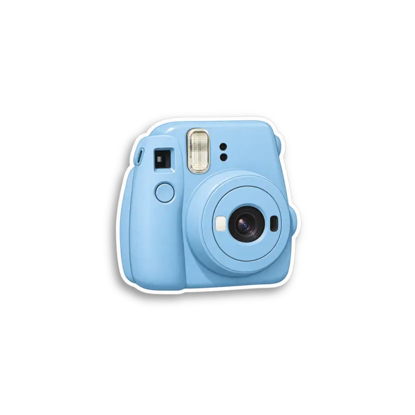 Blue Instant Camera Sticker