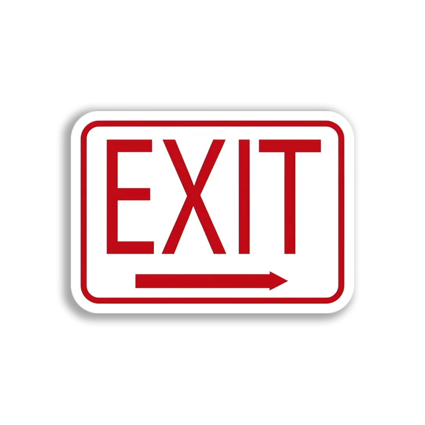 Red Exit Sign Sticker