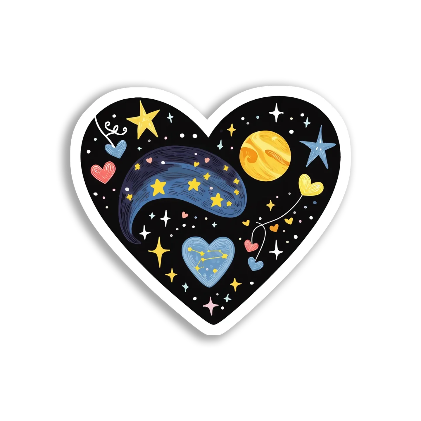 Cosmic Heart of Stars and Planets Sticker