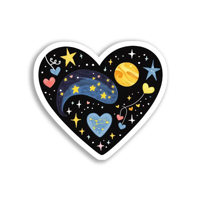 Cosmic Heart of Stars and Planets Sticker