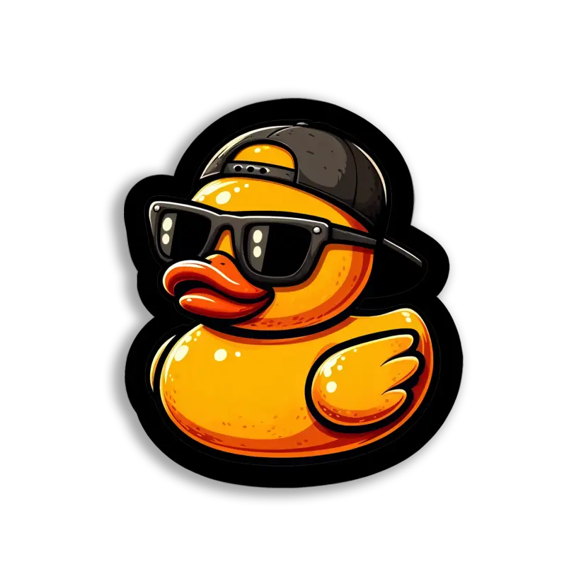 Cool Rubber Duck With Sunglasses Sticker