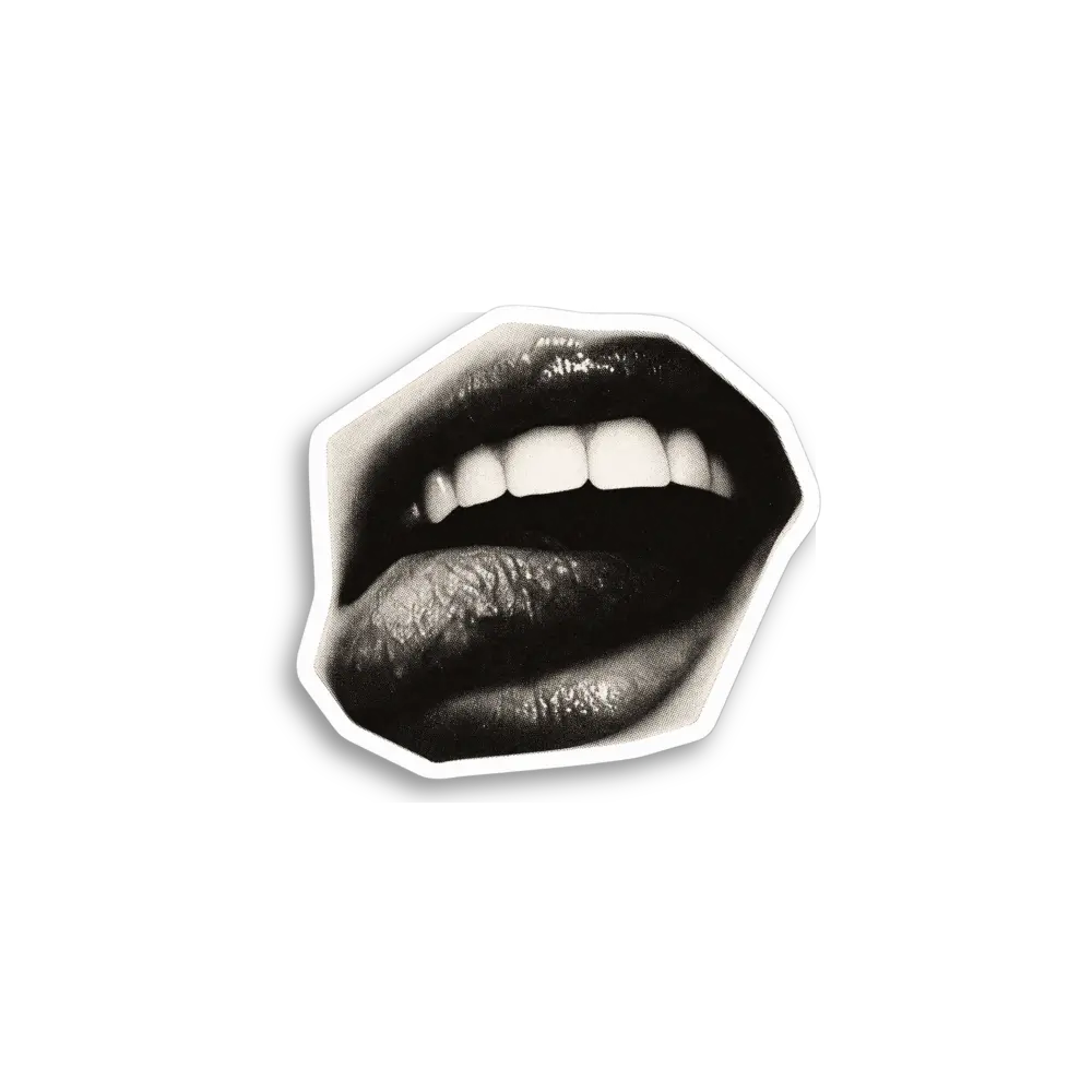 Black And White Lips Sticker