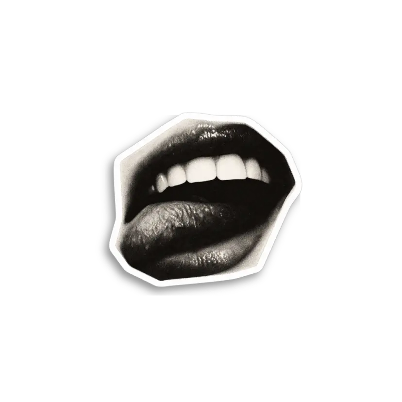 Black And White Lips Sticker
