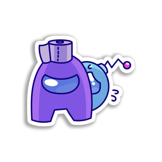 Purple Among Us Crewmate Sticker