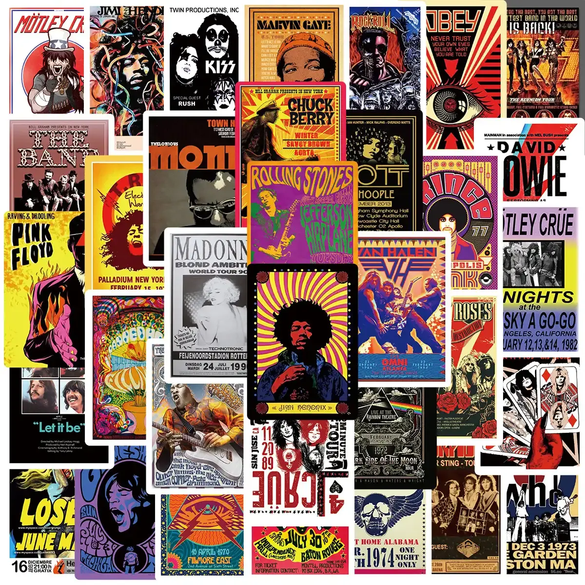 Rock Music Pop Graffiti Sticker Pack of 50