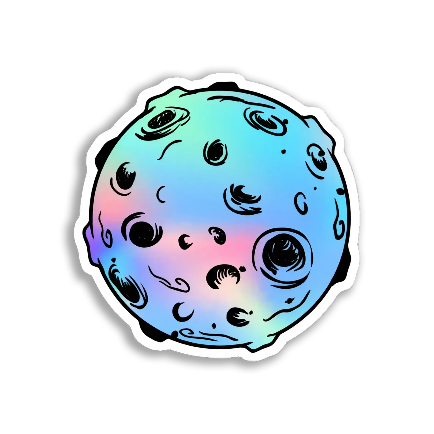Holographic Moon Sticker Image Sticker