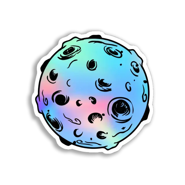 Holographic Moon Sticker Image Sticker