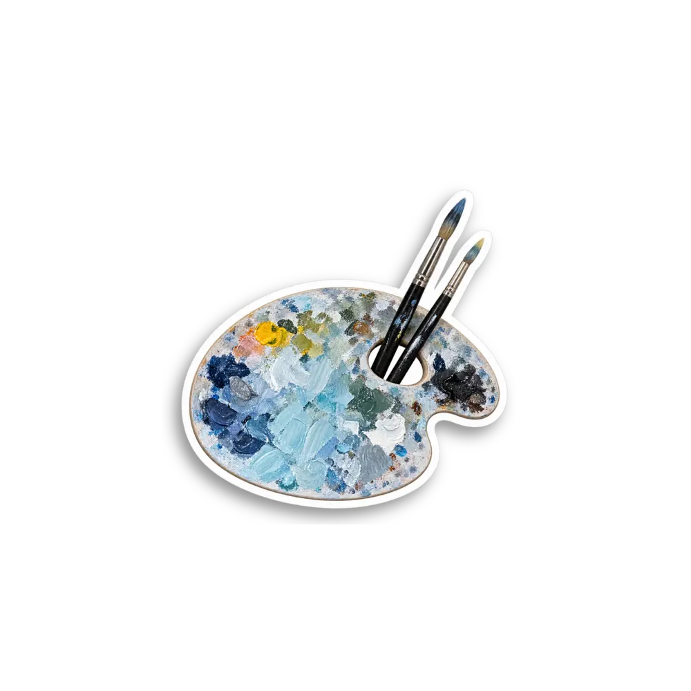 Blue Paint Palette Sticker
