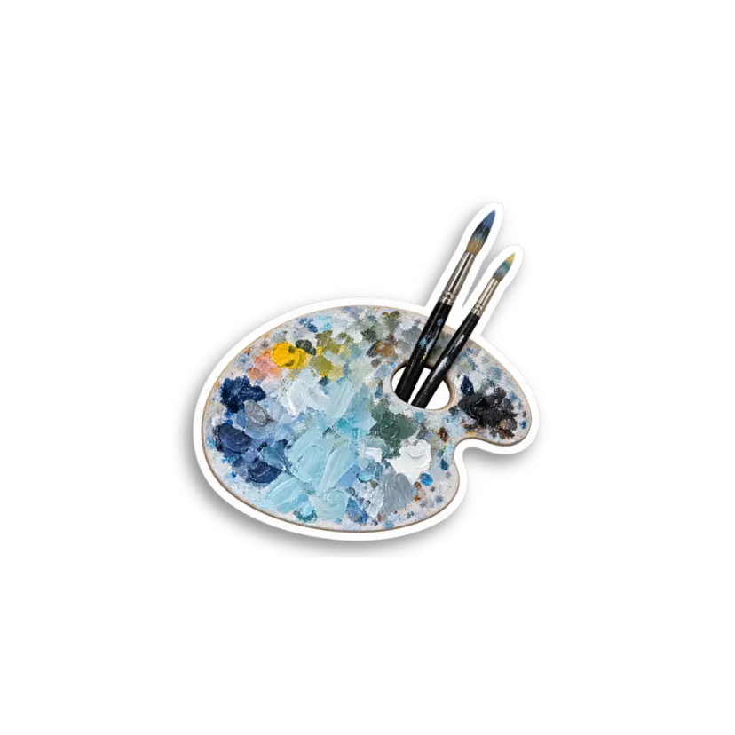 Blue Paint Palette Sticker