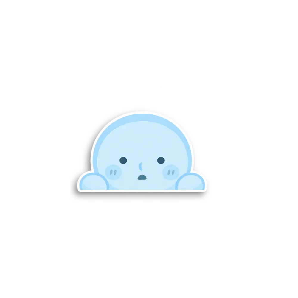 Blue Round Peeker Sticker
