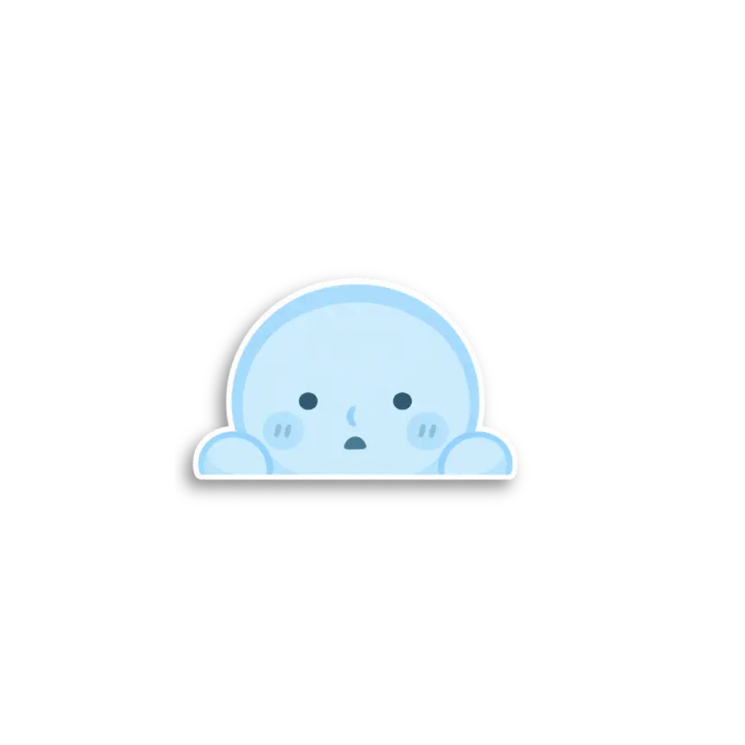 Blue Round Peeker Sticker