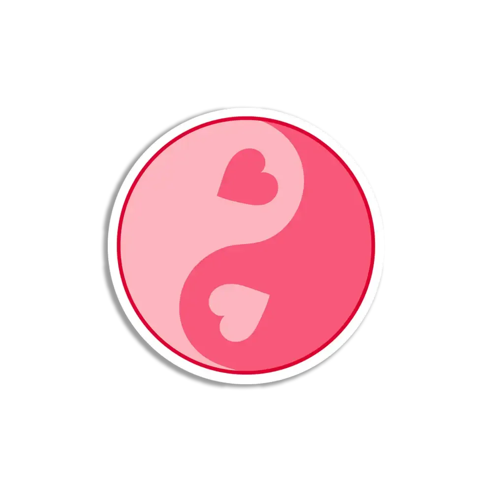 Yin-Yang Heart Sticker Sticker