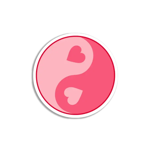 Yin-Yang Heart Sticker Sticker