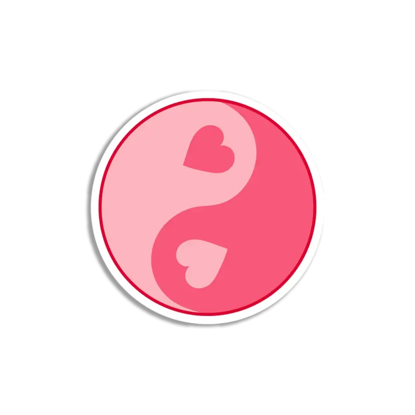 Yin-Yang Heart Sticker Sticker