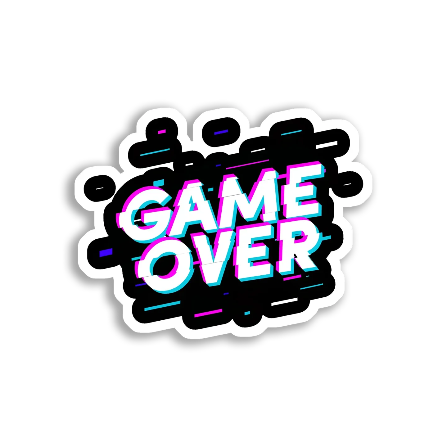 Game Over Glitch Effect Sticker