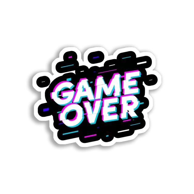 Game Over Glitch Effect Sticker