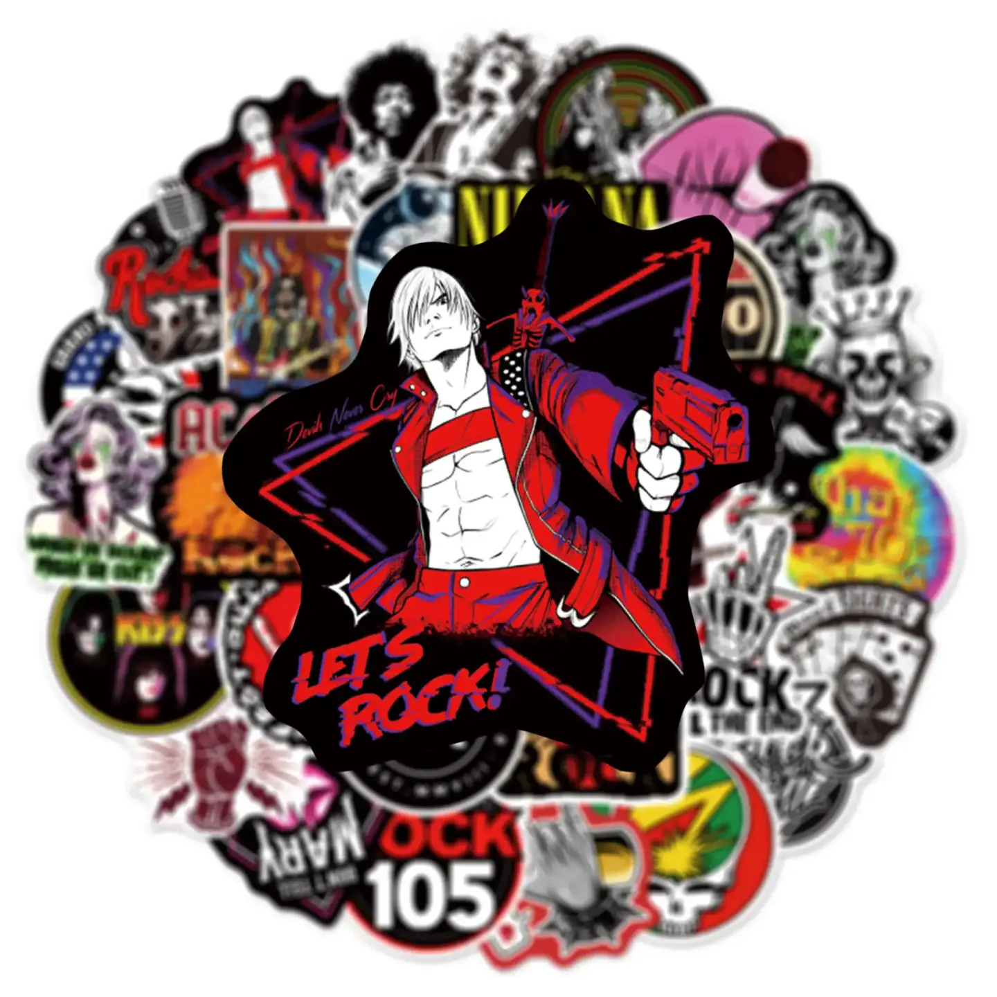 Rock Band Pop Cartoon Graffiti Stickers Pack of 50
