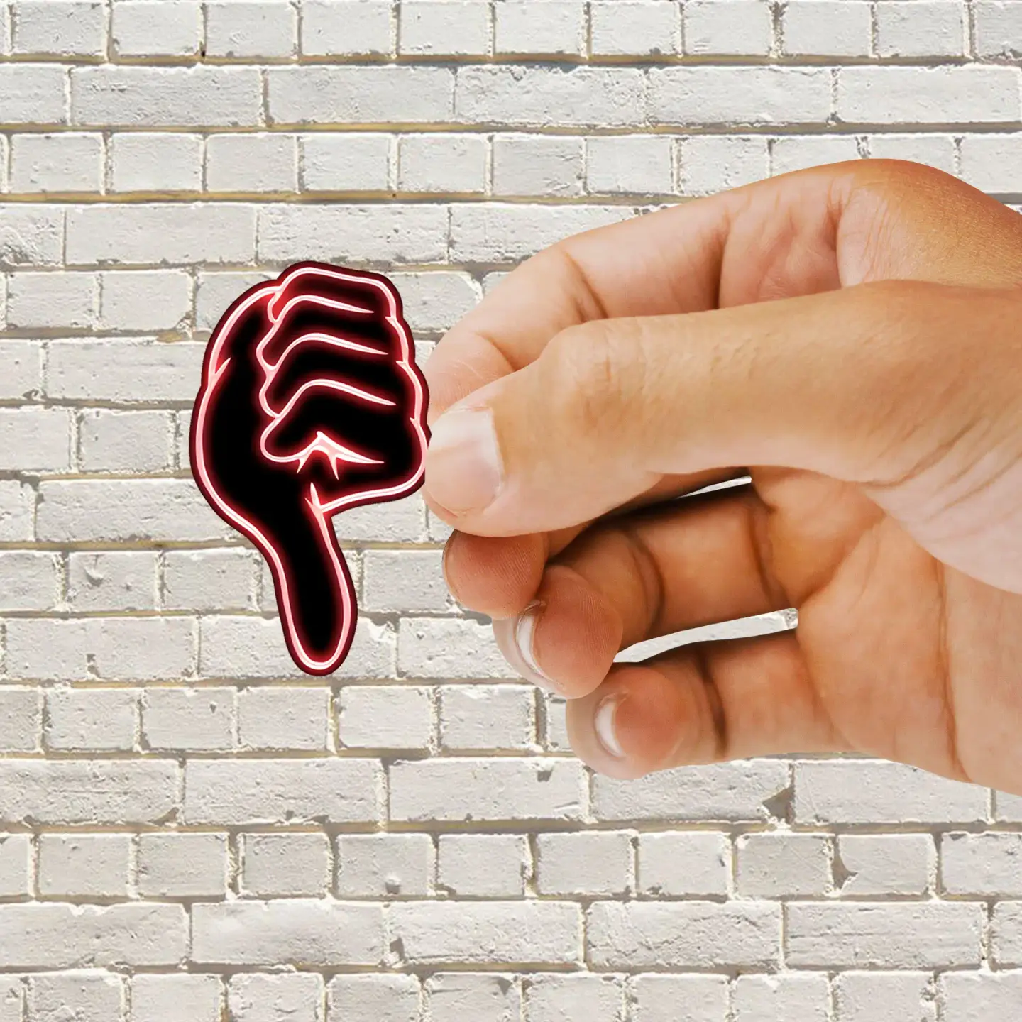 Neon Thumbs Down Sticker